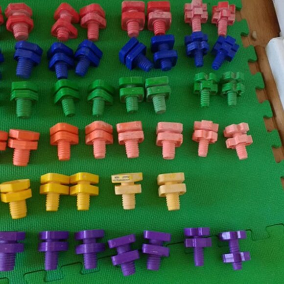 Nuts & Bolts manipulative Set 90 Pieces Educational toys Used - Picture 1 of 2